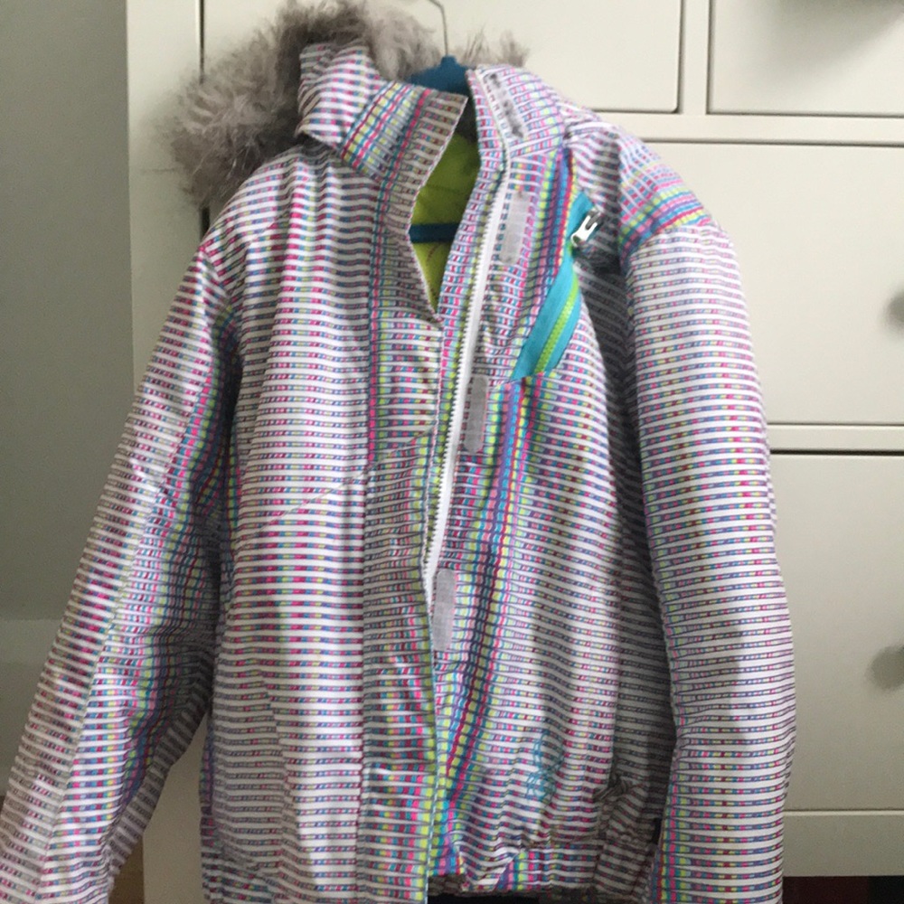 Colourful Spyder ski jacket size 7 year old girl